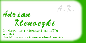 adrian klenoczki business card
